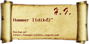 Hammer Ildikó névjegykártya