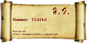 Hammer Ildikó névjegykártya